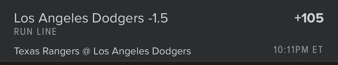 CSIBets's tweet photo. 6/13 #FreePlay no. 2️⃣‼️⚾️‼️

Dodgers Runline -1.5 (+105) on #FanDuel

.5 Unit Play

#MLB #MLBBetting #MLBBets #GamblingX #Dodgers #Rangers https://t.co/7O9GF4zYF7