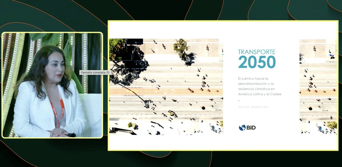 Hoy en el panel "Energy – Efficient Transportation" en #SustainabilityWeek2024: #Descarbonización del transporte en #AmLat y #Caribe, que representa el 40% de emisiones de CO2. Claves: 🚍Electromovilidad, 🔋Innovación y colaboración🌱Combustible sostenible. Gracias a todos.