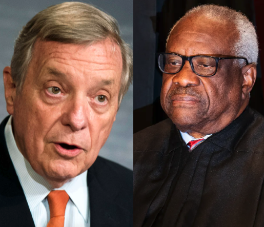 BREAKING: Senator Dick Durbin drops a stunning bombshell  and reveals that Supreme Court Justice Clarence Thomas took more luxury trips on the private plane of Republican megadonor Harlan Crow than previously known.

And the corruption gets so much worse..

According to Durbin,