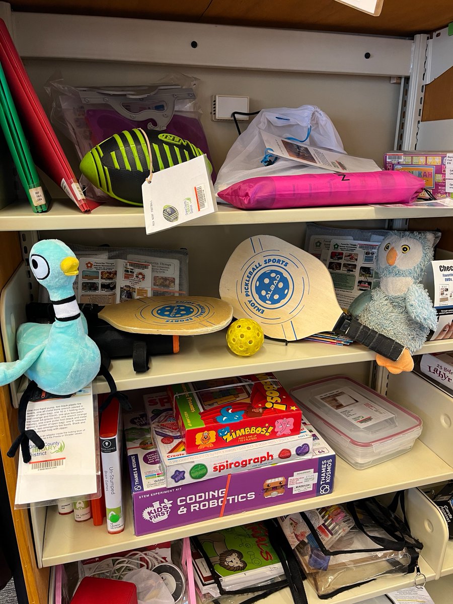 codepted's tweet photo. .@The_Pigeon was at home at Grand County Library's Granby Branch. The Pigeon was really excited about the branch's Library of Things and even borrowed a pickleball set and @COParksWildlife's Check Out Colorado State Parks backpack (both of which are now overdue). https://t.co/WvlEWFK1AA