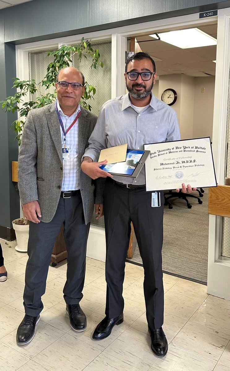 RoswellParkPath's tweet photo. Today our pathology faculty and staff celebrated our fellows as they prepare to move on to the next chapter. We're proud of them and we wish them all the best! Congrats to this year's award winners!: Fellow: Dr. Emad Alqassim; Faculty: Dr. Sara Pokharel https://t.co/k9hJgkc4x6
