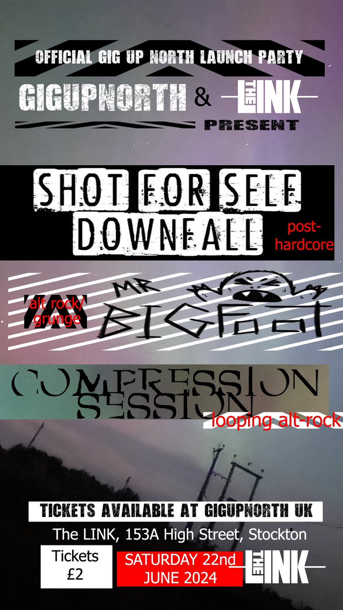 Our gig at <a href="/stocktonglobe/">Stockton Globe</a>, Is coming up soon! Please grab your tickets at the following link:

gigupnorth.uk/home-%2F-conta…

Be great to get as many there as possible, and a bargain at only £2 a ticket! 

Big thanks to <a href="/GigNorth/">GigUpNorth</a> for having us play at their official launch party!