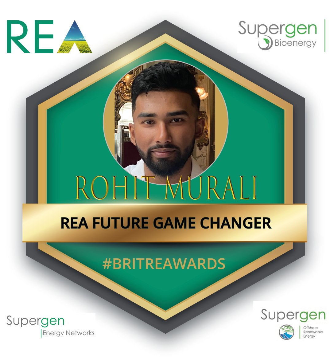 REAssociation's tweet photo. And so to our Future Game Changers Award, recognising post graduate innovation in renewable energy, in collaboration with @SupergenBioHub.

Our winner: Rohit Murali  of @UniOfSurrey  

#BritREAwards https://t.co/iRKpqVA6xj