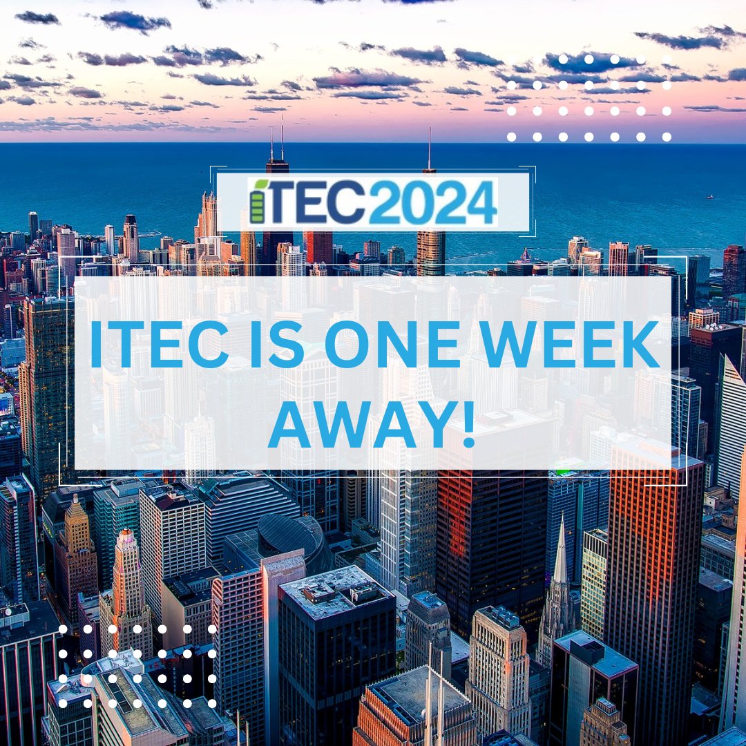 ITEC 2024 is only a week away! Get ready to dive into the latest in transportation electrification with 7 keynotes, 6 panels, tutorials, and countless oral sessions. Haven’t registered yet? There’s still time! ⚡️ #itec_conf2024 #EVInnovation #OneWeekToGo #RegisterNow