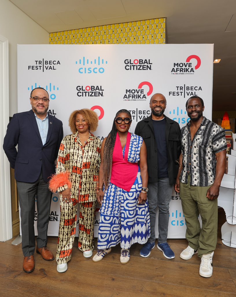 Tribeca's tweet photo. We’re here with @Cisco and @GlblCtzn at Clips &amp; Conversation: MoveAfrika 

Follow along 👇👇for some insights from Actor and Tribeca Alum, @GbengaAkinnagbe, filmmaker Daniel Oriahi, CMO of Global Citizen Caralene Robinson, and Brian Tippens, Chief Social Impact Officer at Cisco. https://t.co/ZLWUXSjYvM