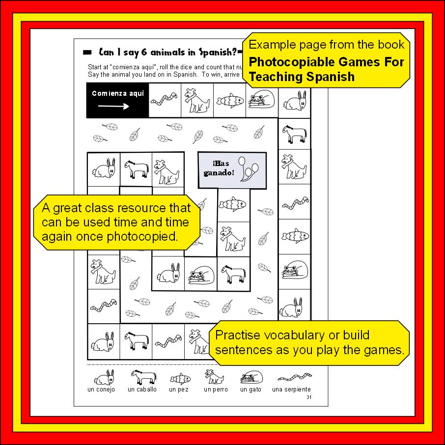 FunSpanish_kids's tweet photo. Language games can motivate learners and are a nice treat in the summer term!  My book Photocopiable Games For Teaching Spanish is packed full of fun games.  Amazon link is https://t.co/uxFQHmOngY RRP £12.99  #learnSpanish #SpanishForKids #SpanishKS2 #SpanishKS3 #Spanish #mflchat https://t.co/QxQIcLfChA
