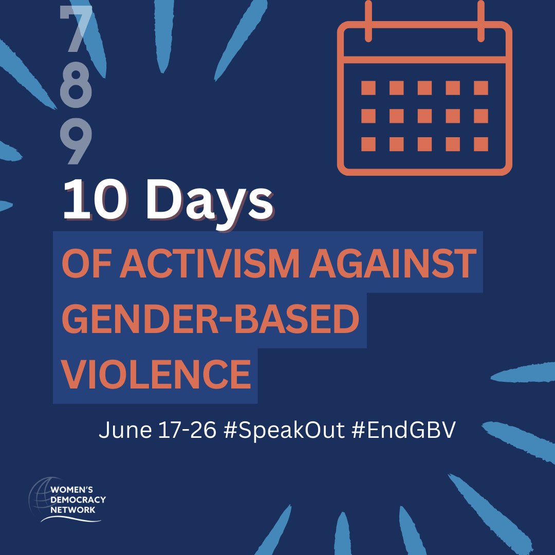 ✨Join <a href="/IRIglobal/">International Republican Institute</a> &amp; #WDN for our sixth annual 10 Days of Activism Against Gender-Based Violence (GBV) Global Advocacy Campaign from June 17-26🗓️! Don't forget to turn on WDN alerts to join advocates worldwide next week to #EndGBV! ➡ bit.ly/10DaysOfActivi…