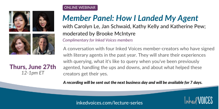 InkedVoices's tweet photo. It's always such a treat to hear from our members in our monthly webinar series, and this panel of recently signed authors promises not to dissapoint! Thank you @CarolynLe12 , @JanAlyssa, @KathyKellyAuth and Katherine pew! https://t.co/g8mAzu4OTB