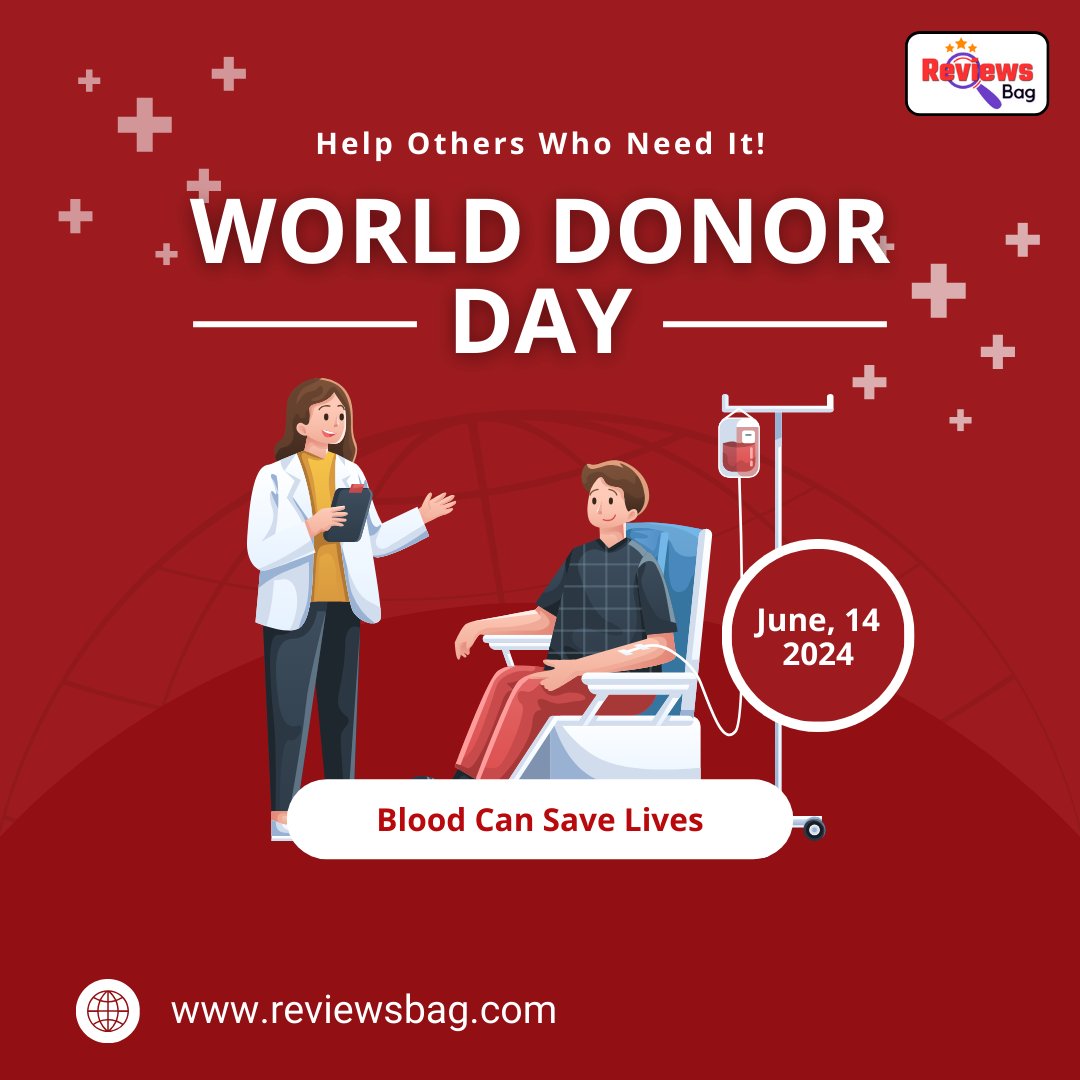 reviewsbagg's tweet photo. 🌍❤️ Happy World Blood Donor Day! 🩸
Today, we celebrate the selfless heroes who donate blood, giving others a second chance at life. 
.
.
#WorldBloodDonorDay #GiveBlood #SaveLives #DonateBlood #BloodDonation #BeAHero #LifeSaver #ThankYouDonors https://t.co/BRKsnJgKwV