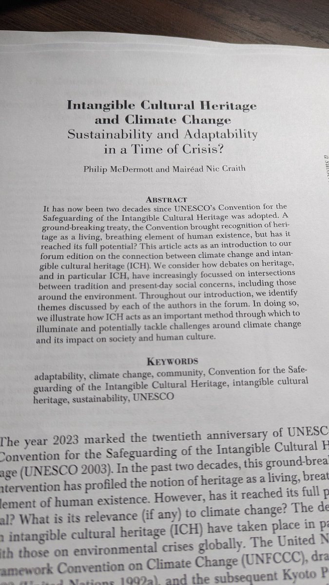 ppmcdermott1's tweet photo. 📢 Our special edition @AJEC_Berghahn on Intangible Cultural Heritage and Climate Change is out today and is free open access. 🔓
Research from several European Regions.  🇵🇱, 🇬🇷, 🇮🇪, 🇱🇻, 🇨🇭
This is the first of 2 editions (next in Sept). Sneak peek 👇. 
https://t.co/PrieqN0voB https://t.co/In99kH6OC7