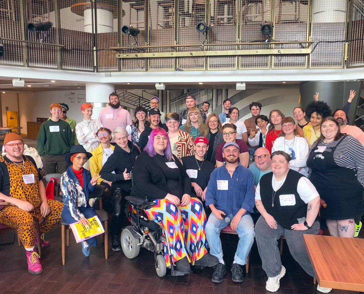 willy_amott's tweet photo. here’s a photo of (most of) the nightlife/event organisers, makers etc who came together for a day around accessibility from @fattprojects - it was fab, was very happy to share our access review resource with the group &amp; chaired my first ever panel✨📝 @FattButcher 10/10 job https://t.co/O2qkMcdBLF