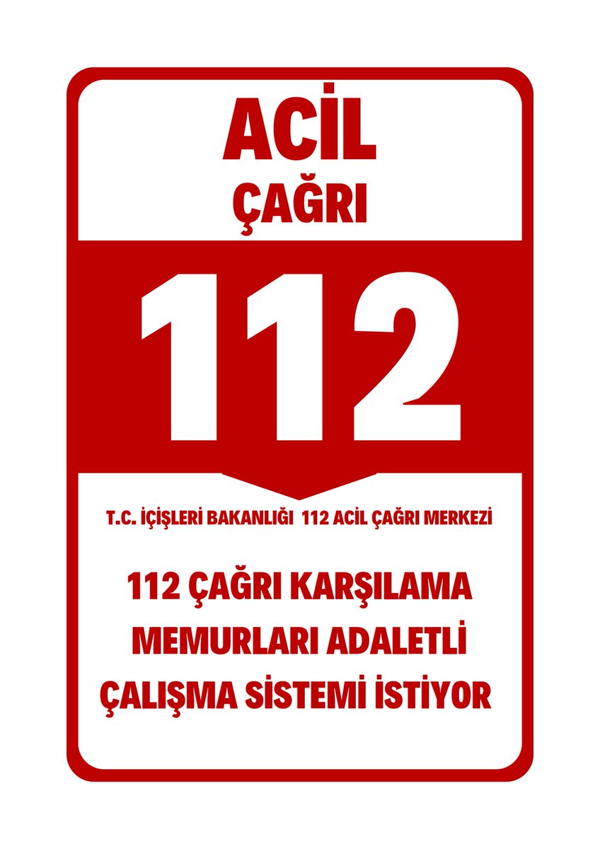 ☎️BÜTÜN GELEN ÇAĞRILARI KARŞILAYAN BİZ

☎️İŞYÜKÜNÜ SIRTLAYAN BİZ

☎️EN ADALETSİZ KOŞULLARDA1

☎️ÇALIŞMAYA MAHKUM BIRAKILAN YİNE BİZ 
❌BU ŞARTLARDA TÜKENMEK İSTEMİYORUZ❌
 #112AcilcagrımVar <a href="/TC_icisleri/">T.C. İçişleri Bakanlığı</a> <a href="/AliYerlikaya/">Ali Yerlikaya</a> <a href="/TARIKBAHADIR43/">Tarık BAHADIR</a> <a href="/NedimAkmese/">Nedim Akmeşe</a> <a href="/illeridaresi/">İller İdaresi Genel Müdürlüğü</a>
