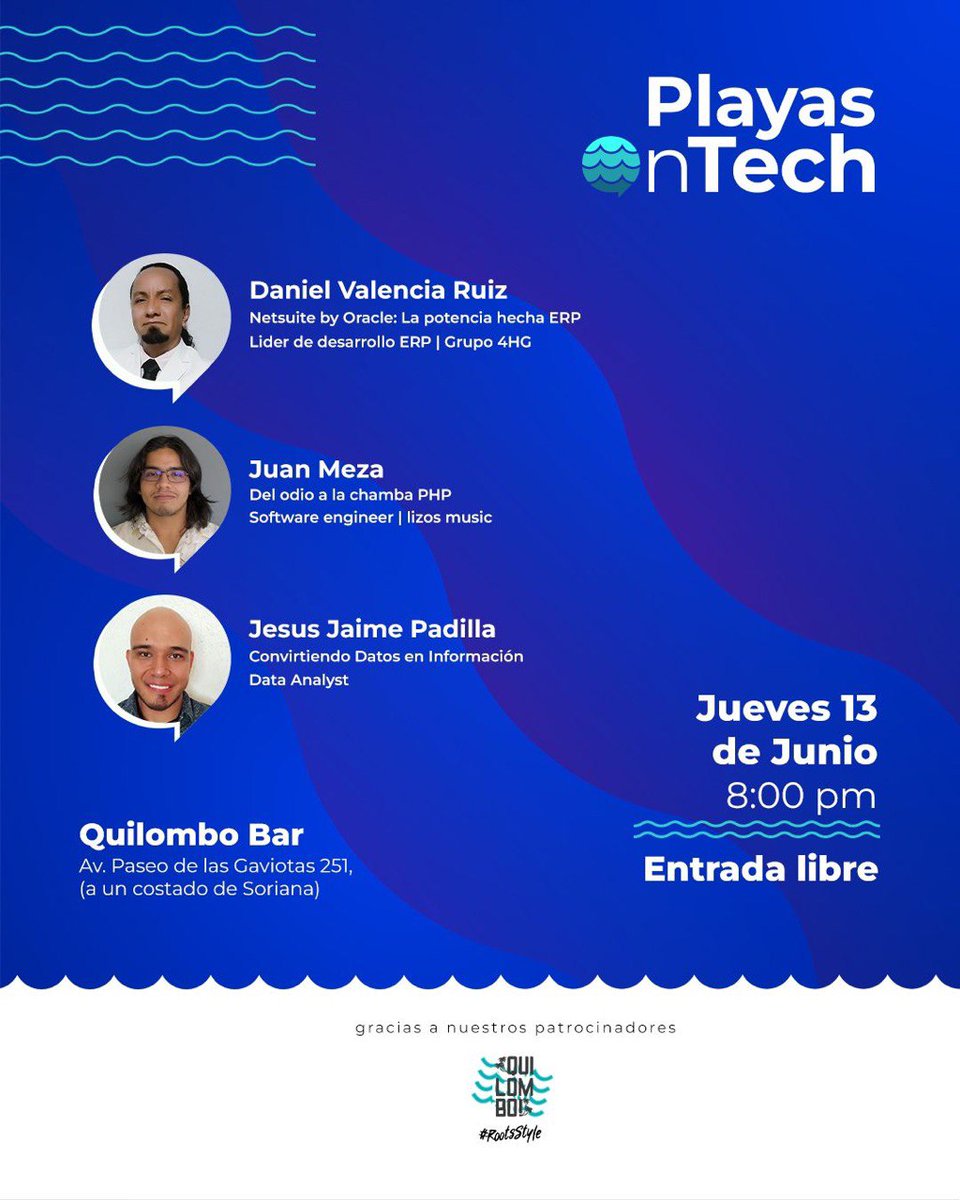 DonChambitas's tweet photo. El cotorreo techie de esta noche es en #Manzanillo con la comunidad @PlayasOnTech so si andan por dicho puerto y quieren pasar a echarse una chela mientras escuchan charlas datos y PHP, cáiganle al Quilombo Bar. 

#CotosPaLaBanda https://t.co/XWD4pKbQ6Y