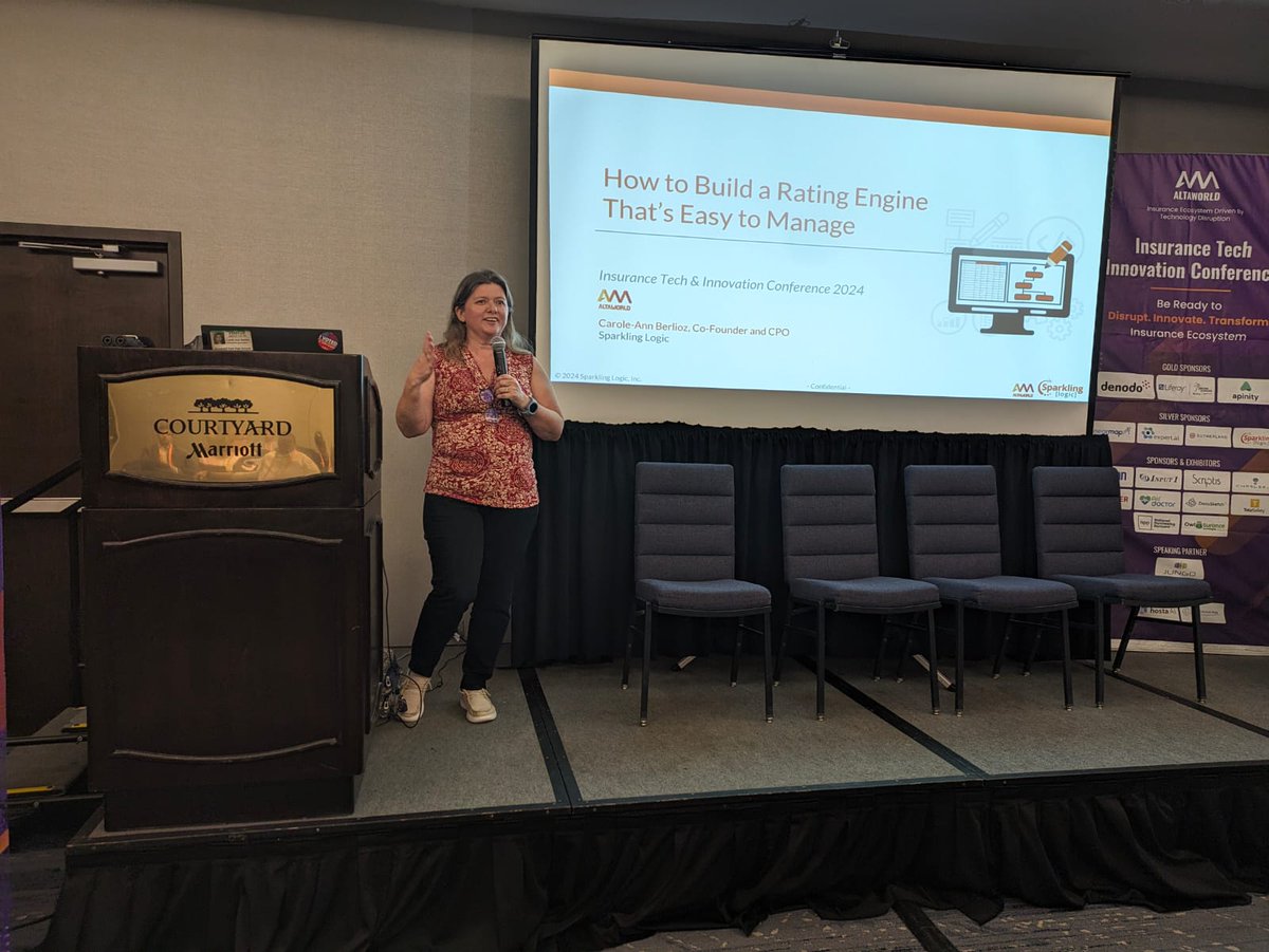 ITIC Chicago 2024

🌟Live Update from Day 2 of Insurance Tech &amp; Innovation Conference 2024!🌟

<a href="/CMatignon/">Carole-Ann Berlioz</a>, Co-Founder and Chief Product Officer, <a href="/SparklingLogic/">Sparkling Logic Inc.</a>, Inc speaking on "How to Build a Rating Engine That’s Easy to Manage"

#ITICChicago2024 #insurtech