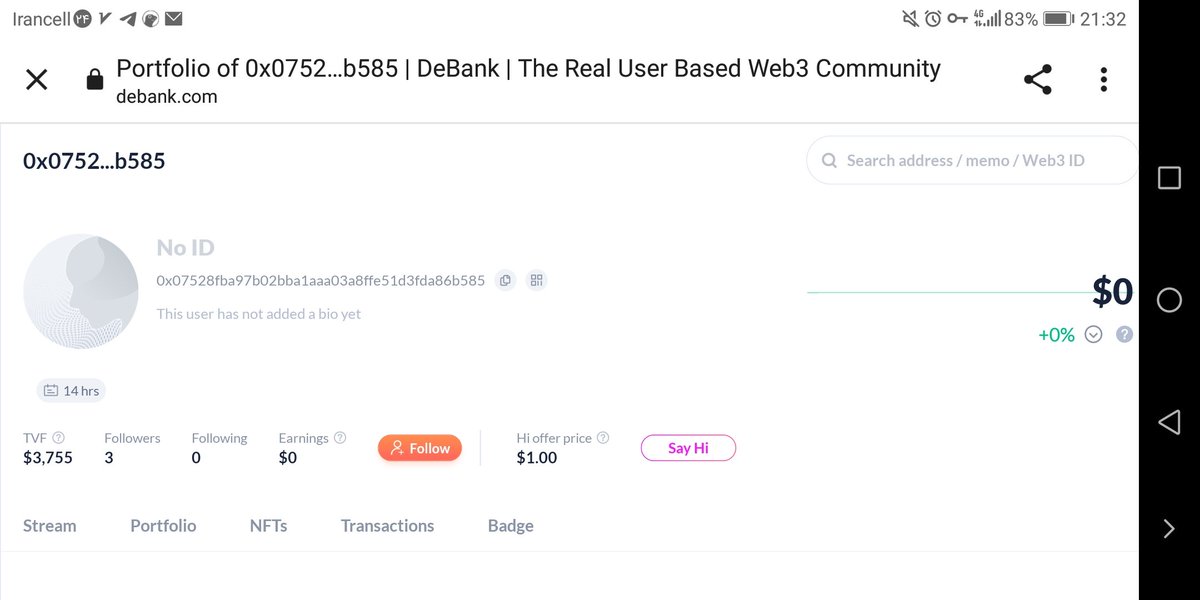 debank.com/profile/0x0752…
This wallet was created 14 hours ago and has no interaction with any network How wallet information is announced by <a href="/zksync/">ZKsync</a> on the day of the token announcement
 It doesn't even have 1 transaction,but it has all the conditions
#Zkscam