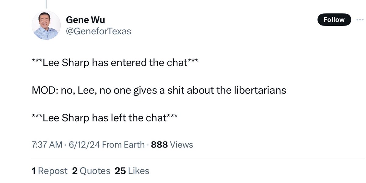 Gene is also the only member of the Texas legislature that has us blocked.  Seems like a true statesman who cares about actually earning the votes of his constituents!  🤡