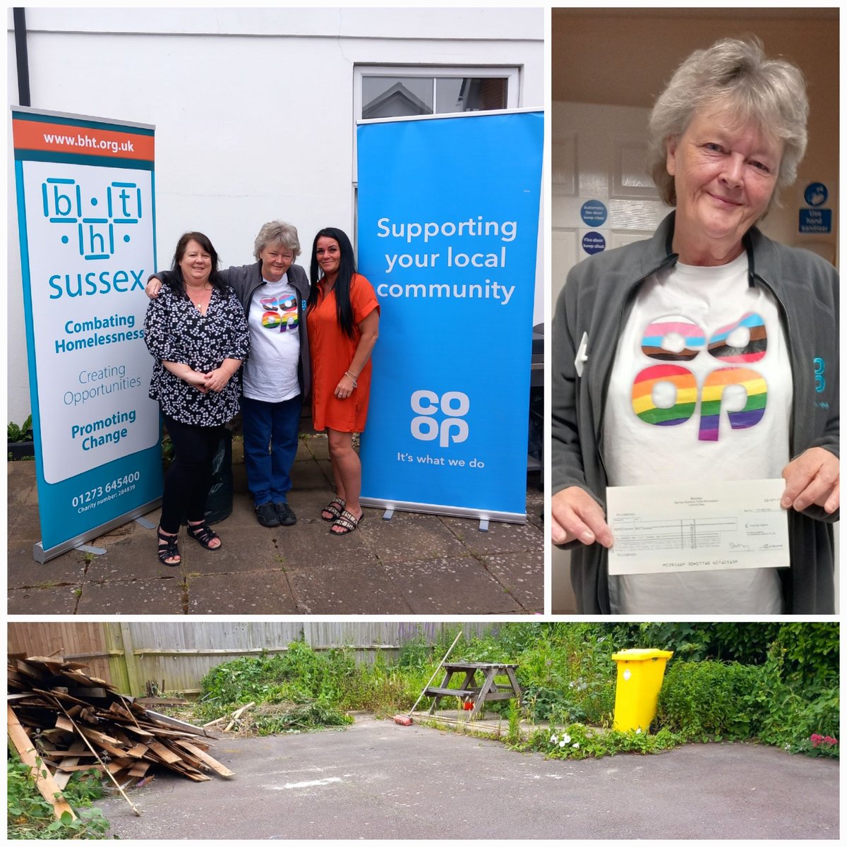 BHT Sussex : Burgess Hill residential recovery service for people with long-term mental health issues.  Sheddingdean Co op are delighted to donate £250 during Mental Health Awareness Week.  Ann (left) and Mel are planning an outside garden project area for residents.  <a href="/coopuk/">Co-op</a>