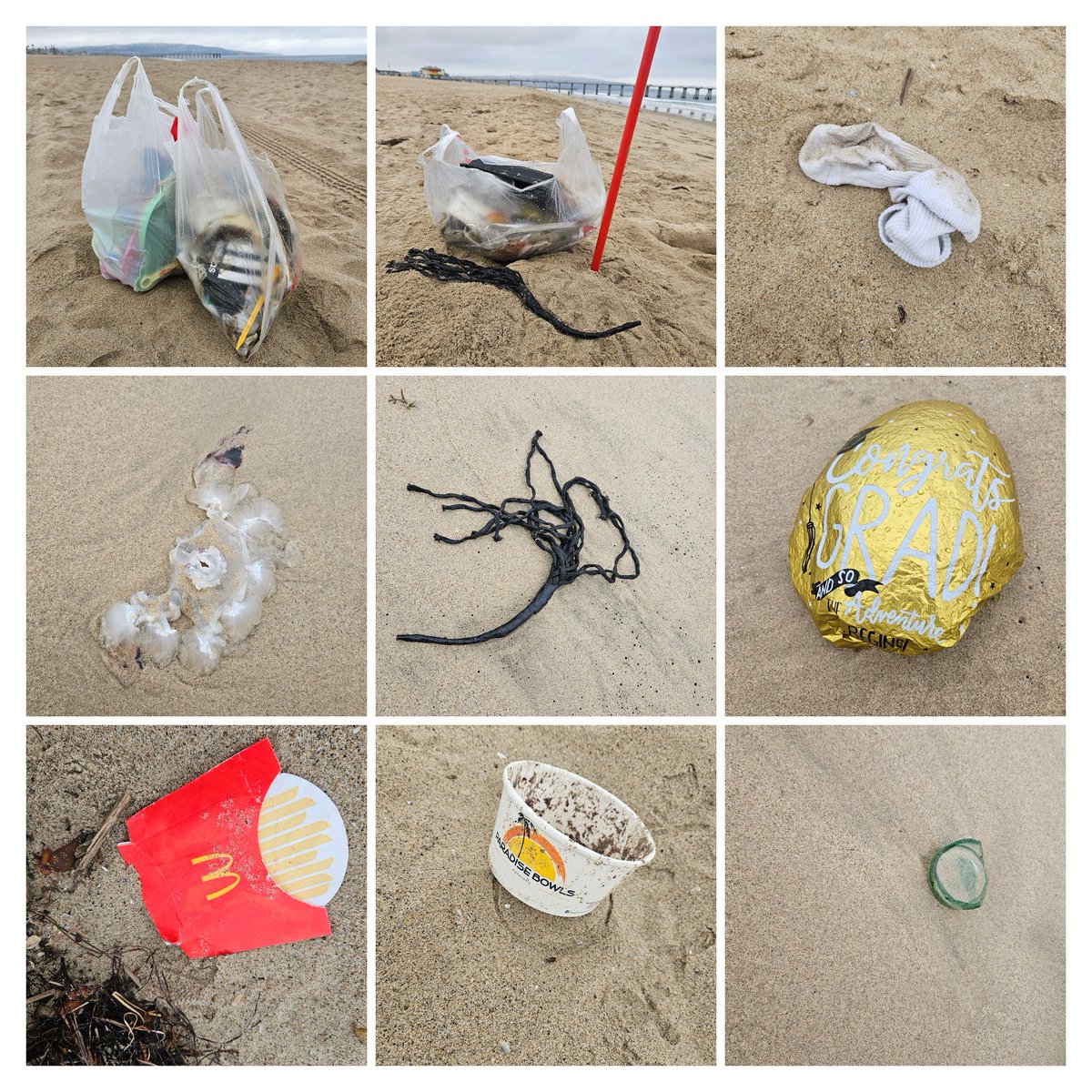 jilleen_st's tweet image. June 12 Two bags trash &amp;amp; one bag recycling. Sock. Don't touch the jellies! Yea, that's a whip #strangestfinds Grad balloon. McD's big fries. Paradise Bowl. Sharp glass. #EarthCleanUp #CleanBeaches #lovewhereyoulive #Reuse #Reduce #Recycle