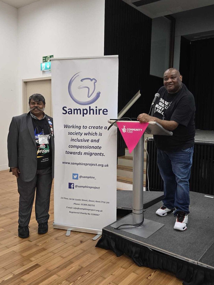 Right_to_Remain's tweet photo. These Walls Must Fall @wallsmustfall campaigners, Wilson and Ven, were in London today, attending post-detention conference organised by @samphire_ - spreading solidarity and power! ✊✊🏽✊🏾 https://t.co/BzXvjdfZbM