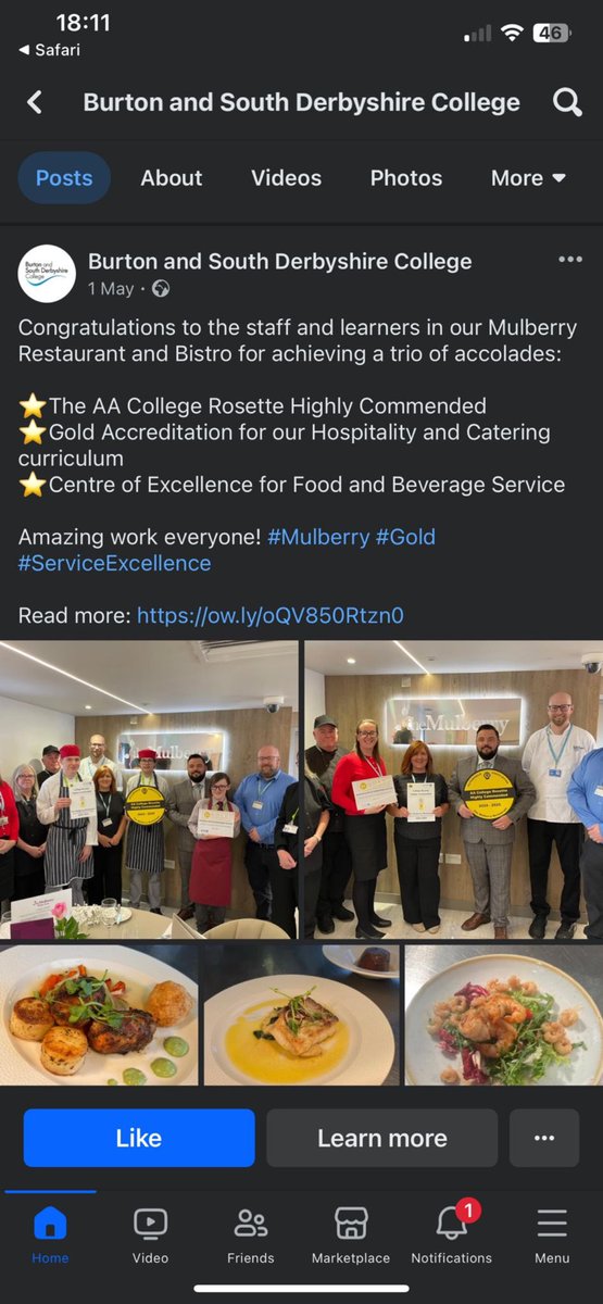 MRSDPWARD's tweet photo. Wow, that’s now two Staffordshire College’s that have achieved these three accolades demonstrating the region’s hospitality strengths. Congratulations NSCG. https://t.co/tDNXifOmjp