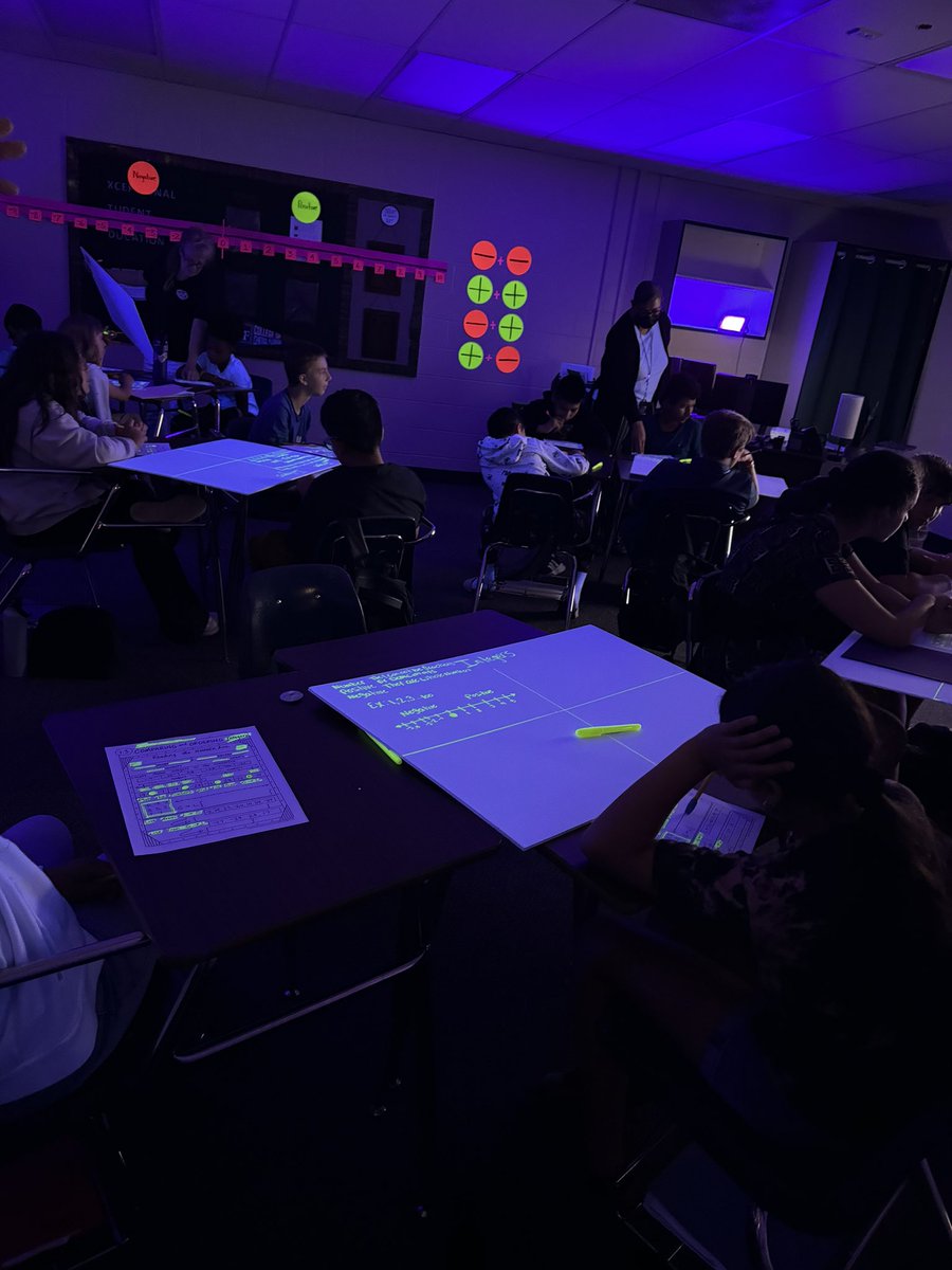 Jenn_Viverito's tweet photo. Integrating UV lights to review Integers in math today. Ultraviolet light is on the electromagnetic spectrum which pairs with our studies of radiation in science! 
@Nicolelnturner @DMSTIGERTWEETS https://t.co/8fq5VBm7Uw