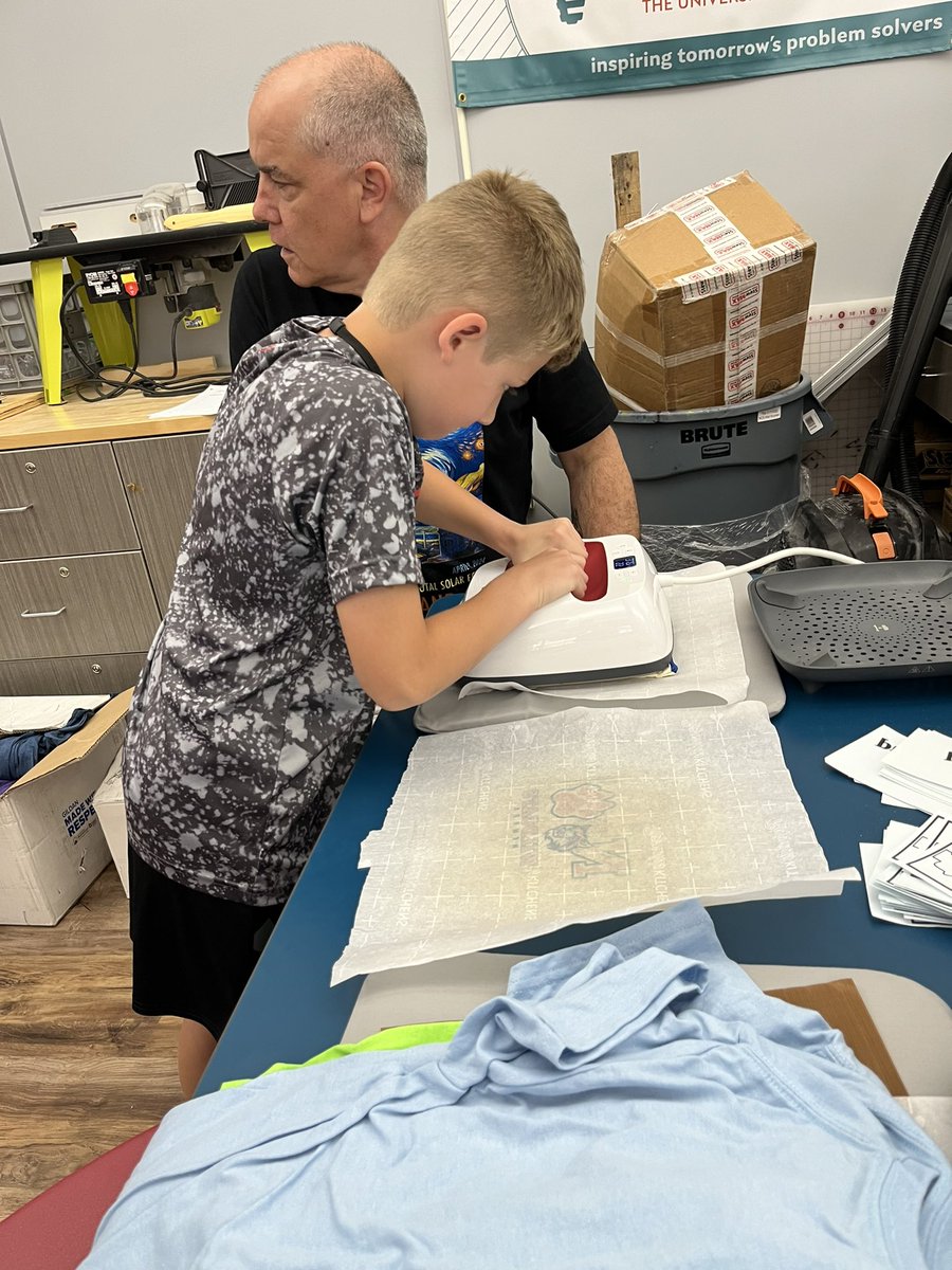 Seeing final products come to life and being able to be part of the pressing process was exciting for these boys today at STEM camp #FullSTEAMAhead