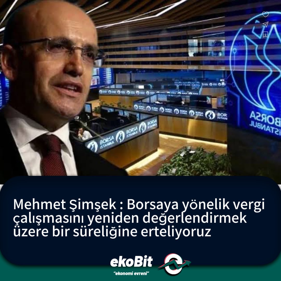 EkoBit's tweet photo. Bir süredir gündemde yer tutan ekonomi dünyasında ve sosyal medyada tepki çeken borsaya vergi getirilmesi konusu Hazine ve maliye bakanı Mehmet Şimşek’in son açıklamalarıyla bir süre gündemden kalktı
#borsayavergi #borsa #hisse #vergi #bist100 #ekonomi #ekobit https://t.co/0i2dpO2eci
