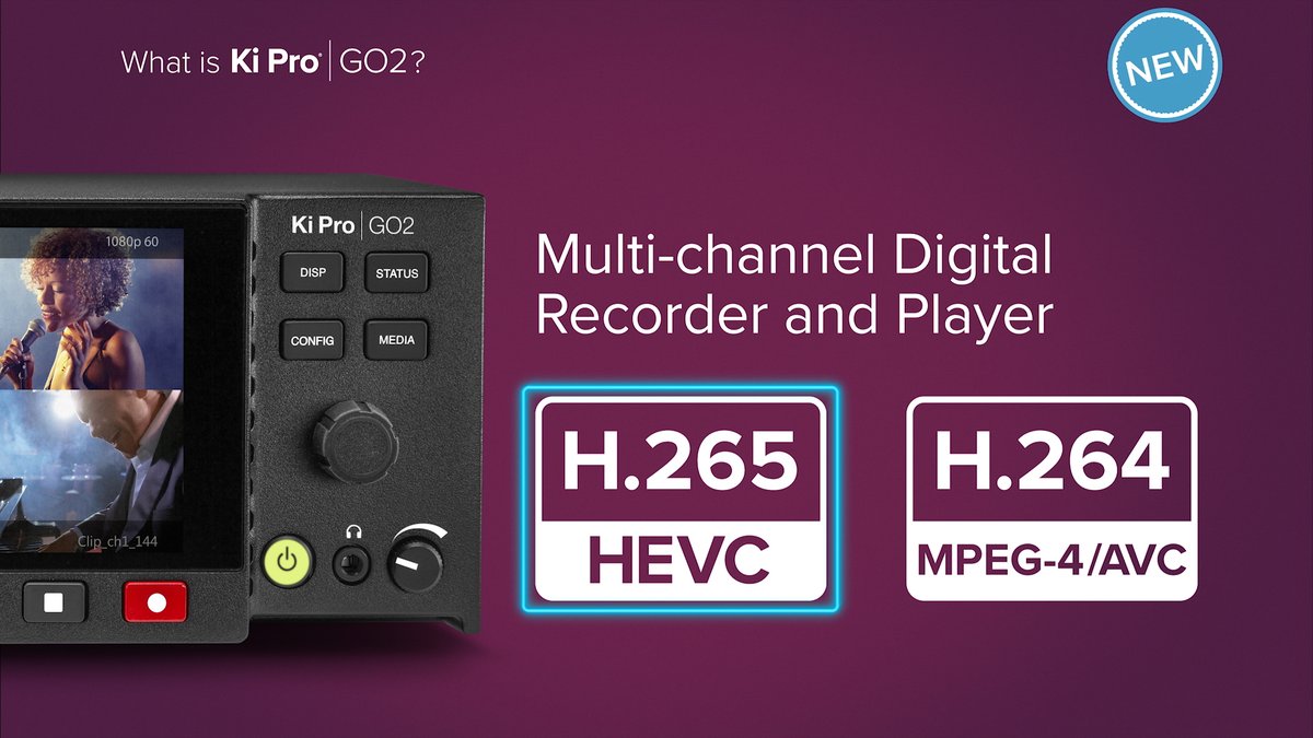 AJAVideo's tweet image. Discover the all-new Ki Pro GO2, featuring up to four channels of HEVC or AVC recording, in this latest video from AJA. If you’re at #InfoComm2024, pop by the AJA booth #C8321 to check it out and get a demo from one of our product experts. youtube.com/watch?v=W5_Bay…