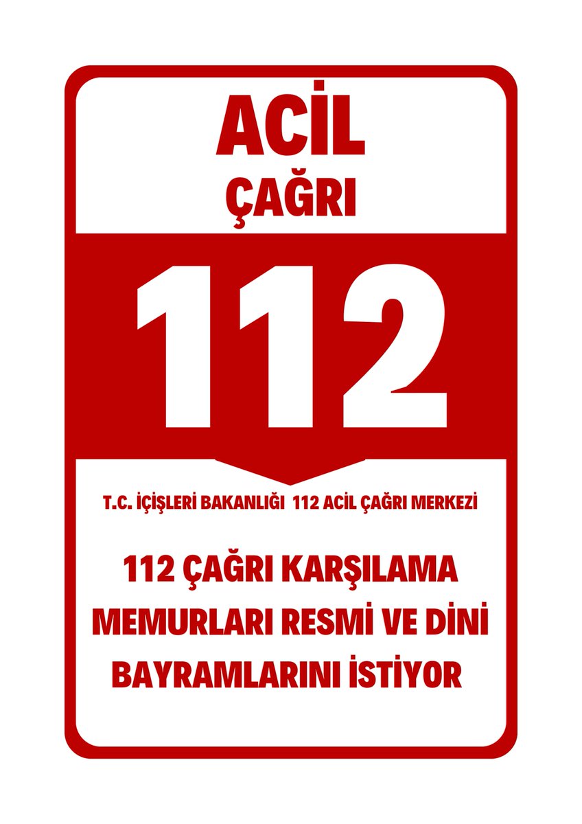 112 Acil Çağrı Merkezinde yapılan 24 saat saat fazla mesainin karşılığı 8 saat izin değildir.

#112AcilCagrımVar