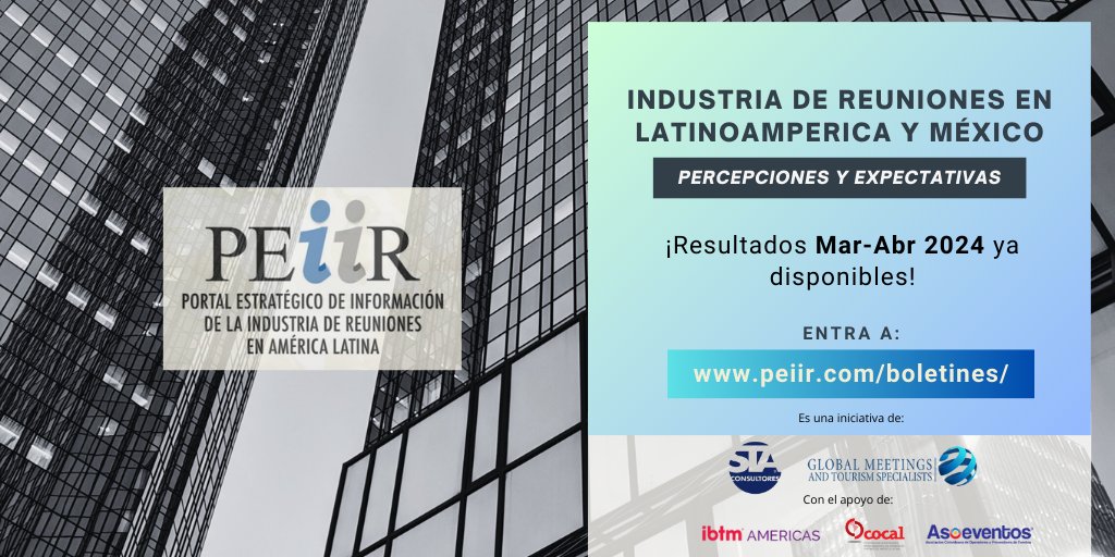 Compartimos los resultados de la última medición del PEiiR (MarAbr24) sobre el desempeño de la @IndustriaReuniones en México y América Latina.  Ayúdanos a compartir esta información!!! bit.ly/4em6ovJ