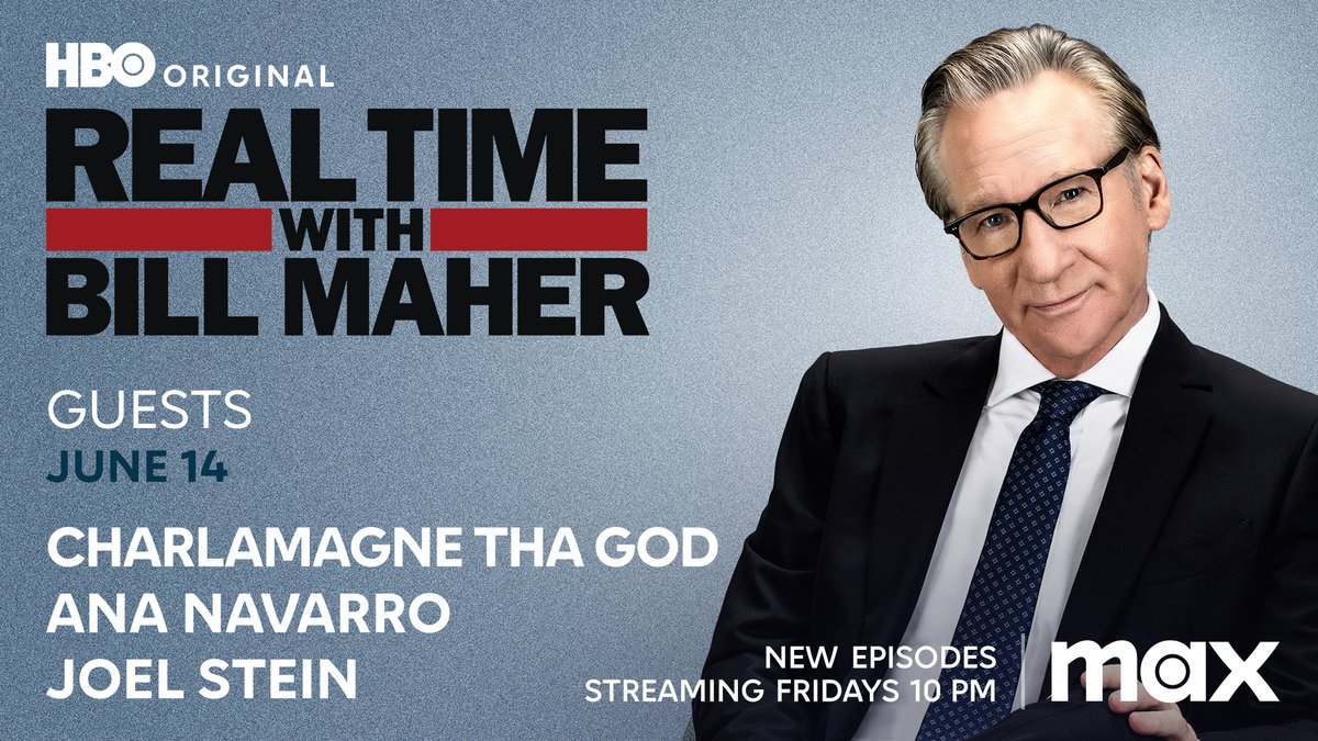 RealTimers's tweet photo. FRIDAY: @BillMaher welcomes @cthagod, @ananavarro and @thejoelstein to Real Time @HBO!

Reply with a question and join the conversation after the show on #RTOvertime. https://t.co/LyxyyLv5rM