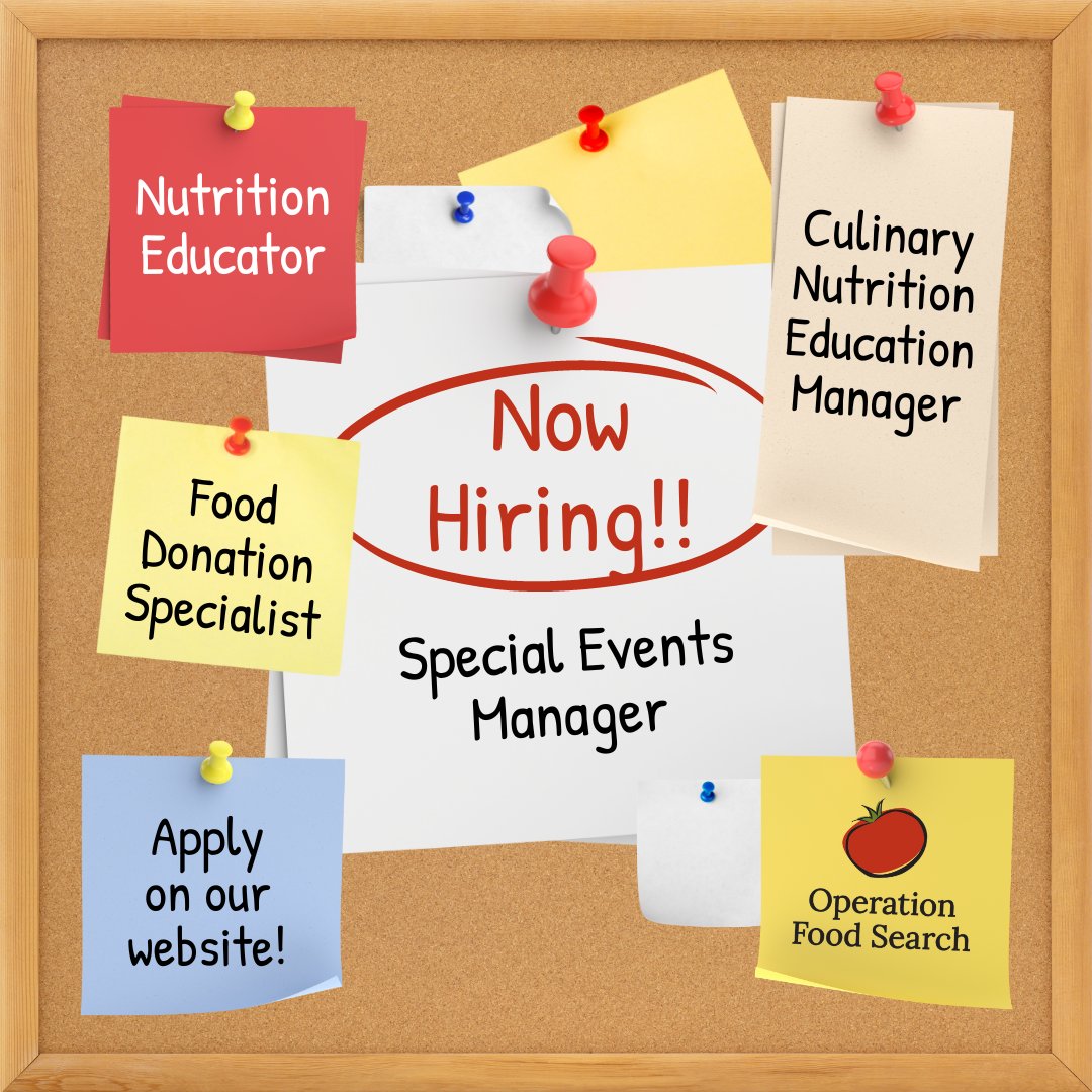OFS is now hiring for multiple positions. Be a part of the mission to heal hunger and join our team! Learn more about open positions at operationfoodsearch.org/careers/