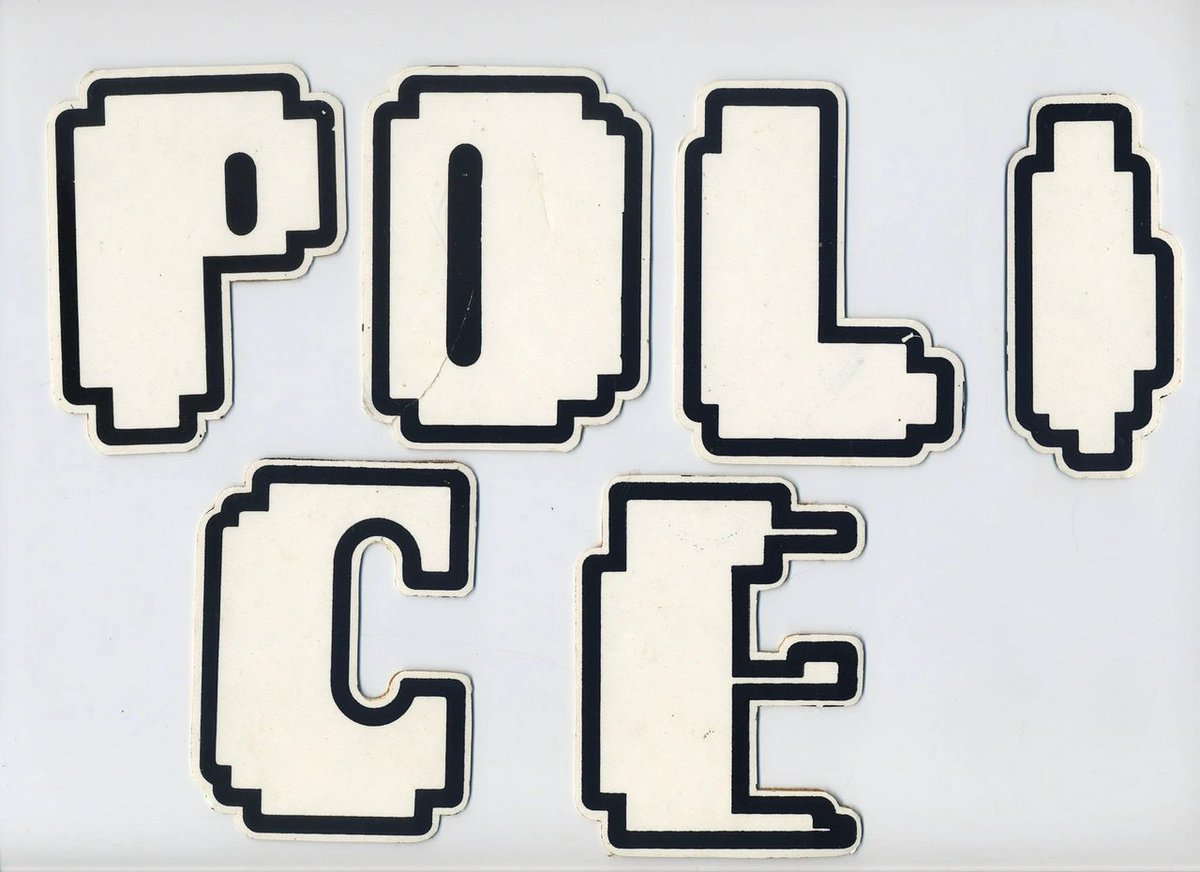 original decals from Douglas Trumbull's production for Blade Runner, for use on the scale models of the police cruisers and other vehicles. 1982