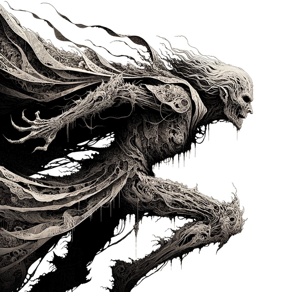 FreshCopy4_You's tweet photo. QT your #monster pursuit art. 😱#darkart #horrorart #AIartwork #digitalart #WowzerAI https://t.co/6JEt7XCJR8