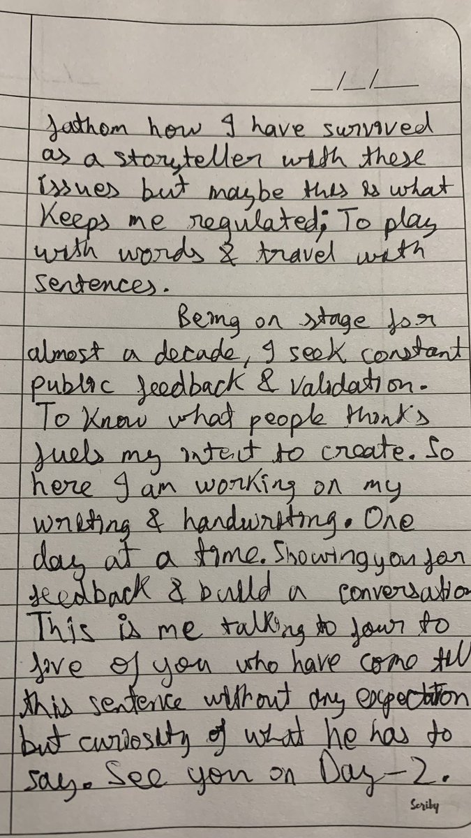 yesvenks's tweet photo. Day - 1
Writing on paper. Writer with a terrible handwriting.
#ThoughtsOnPaper https://t.co/HQOZNmv86C