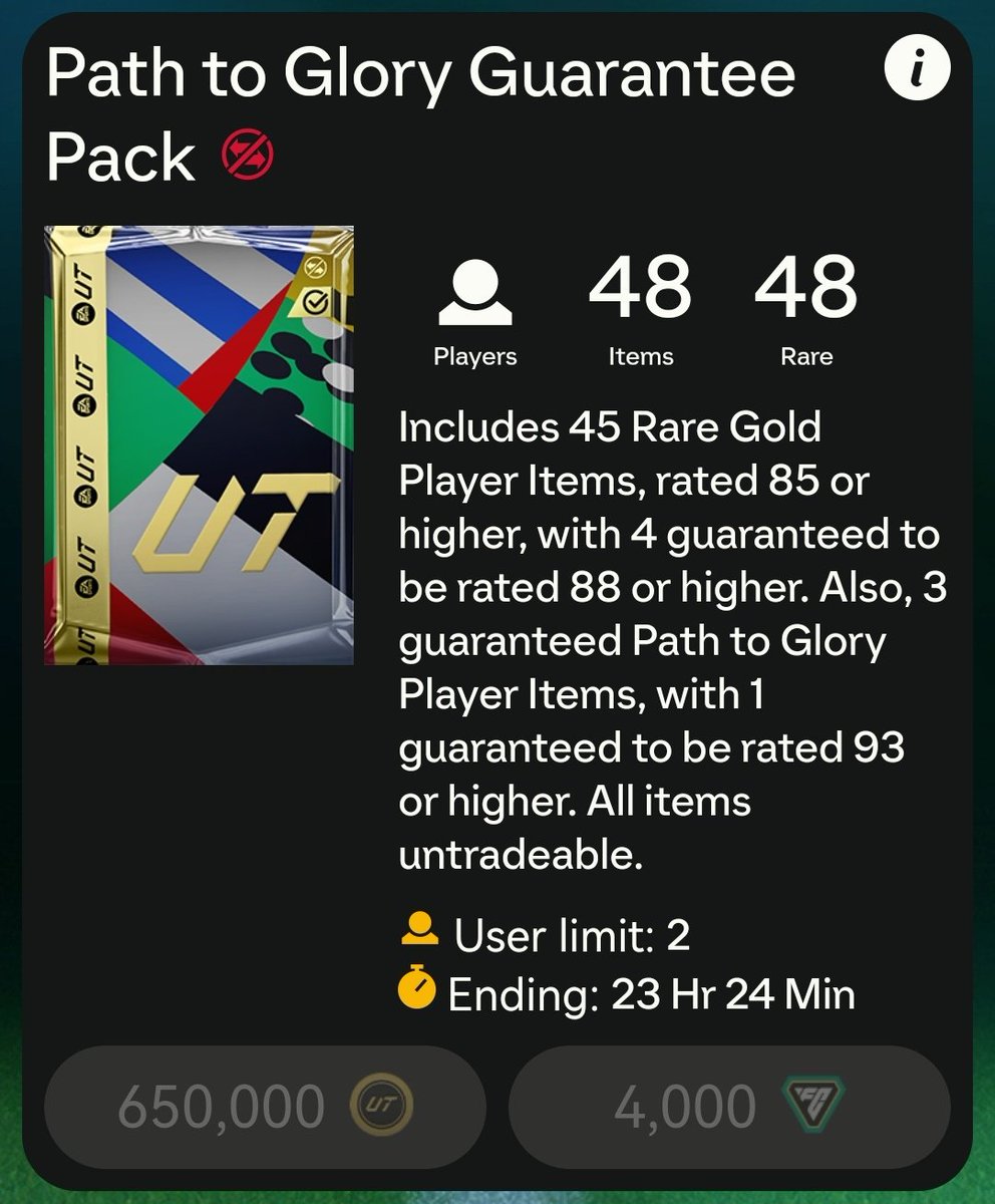FutXpert's tweet photo. 🚨 FC Points for this 650K pack with a 100% guaranteed THREE PATH TO GLORY PLAYERS 🚨

-RT
-Follow @FUTXPERT 👑
-Interact with pinned tweet for extra entry ✅

Winner soon 📩

#FC24 #EAFC https://t.co/yJRyXiU4of