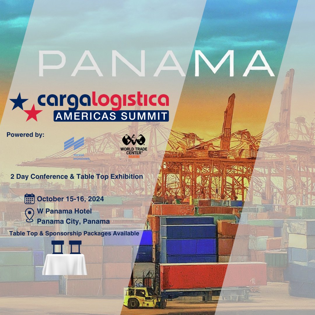 acscamericas's tweet photo. 🚚✈️🚢The future of logistics is in Latin America! Join us at the #CargaLogistica Americas Summit (Oct 15-16, Panama City) for insights, connections &amp; more! 
Register now: https://t.co/rmmKoK1tnY 
#Logistics #SupplyChain #MesseMunchen #WTCMiami #Cargalogistica #AmericasSummit https://t.co/sPHmmFh05H