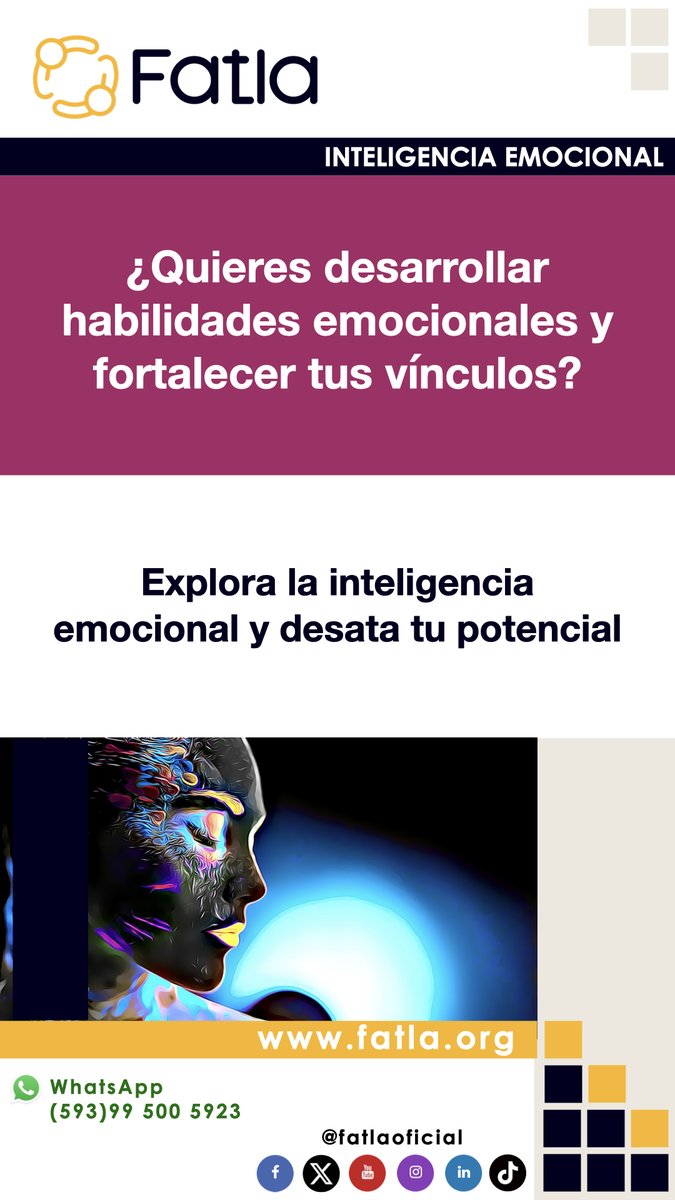 fatlaoficial's tweet photo. Experto en Inteligencia emocional, es tu momento, aprovéchalo.
#becas #educación #fatla #inteligenciaEmocional
https://t.co/xXzBrdIVYs https://t.co/Qabm9NVaEG