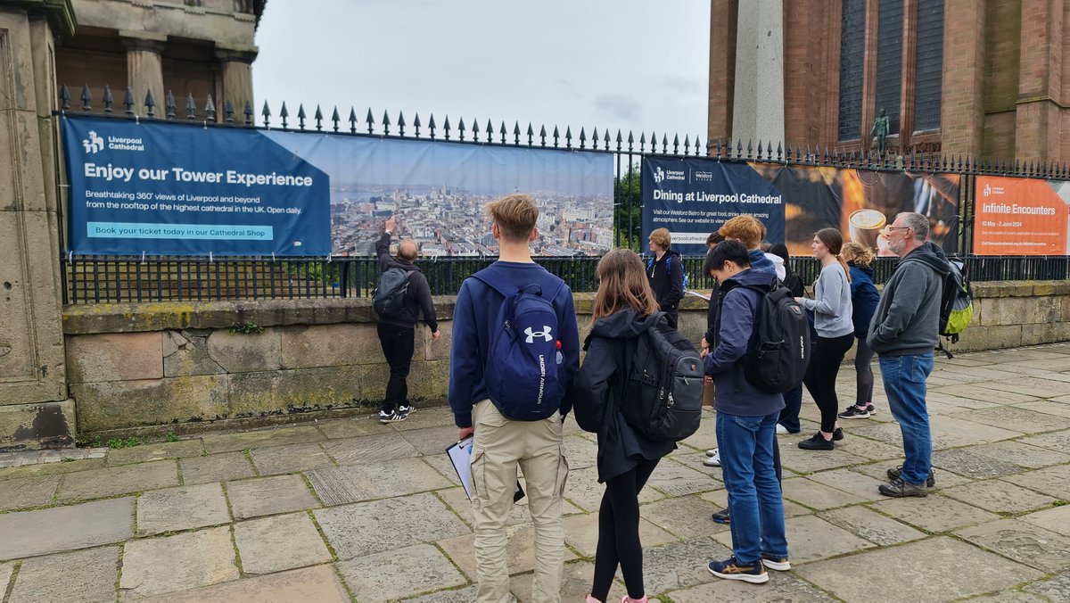 SGSGeographyDpt's tweet photo. Unfortunately, todays weather in Liverpool was a 'cruel summer' but hopefully, our Year 10 geographers can 'shake it off'. 
Well done on collecting your regeneration data in the rain &amp; amongst the Taylor Swift fans!
#SGSDifference #SGSGeographyDpt
#GCSE #fieldwork #liverpool https://t.co/cdBHP5TYAw