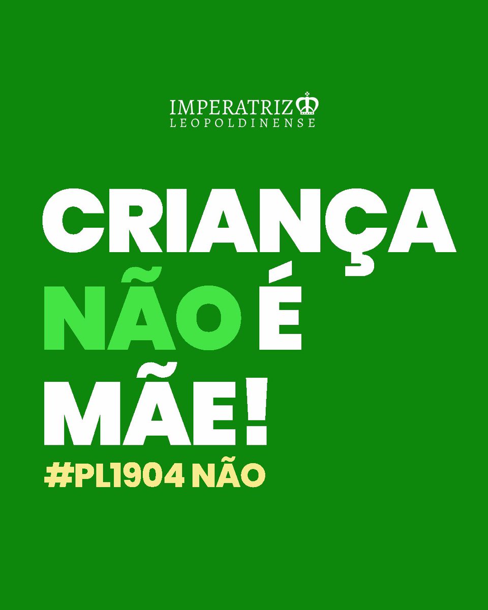 oficialgresil's tweet photo. A Imperatriz Leopoldinense é contra a PL1904. #PL1904NÃO https://t.co/s6mfhDPjiC