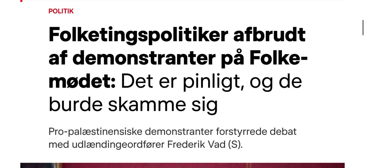Søren Skou Hansen (@soerenshansen) on Twitter photo .<a href="/Frede_Vad/">Frederik Vad</a> har helt ret. Det er pinligt og de burde skamme sig!
dr.dk/nyheder/politi… .<a href="/Frede_Vad/">Frederik Vad</a> har helt ret. Det er pinligt og de burde skamme sig!
dr.dk/nyheder/politi…