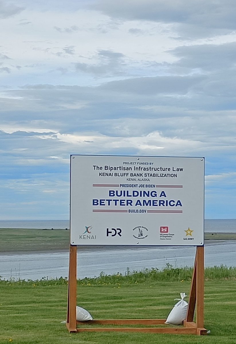 CentralPenDems's tweet photo. President Joe Biden’s unprecedented investment in infrastructure is making a difference on the Kenai Peninsula! After decades of planning, the Infrastructure Investment and Jobs Act has made the Kenai River Bluff Stabilization Project possible. https://t.co/55J7VgENqm