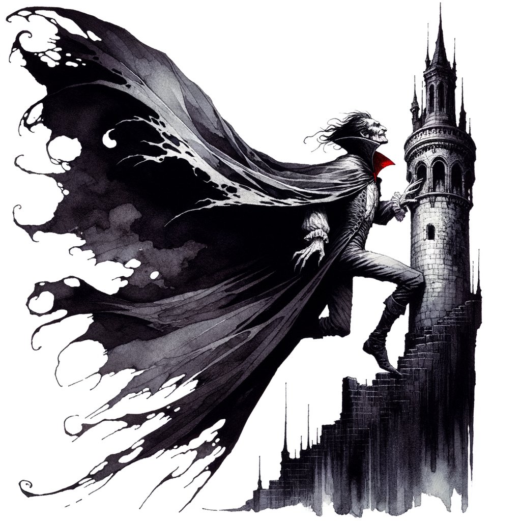 FreshCopy4_You's tweet photo. QT your #Vampire escape! 😱 #darkart #horrorart #AIartwork #digitalart #WowzerAI https://t.co/NrWm6Xq4fM