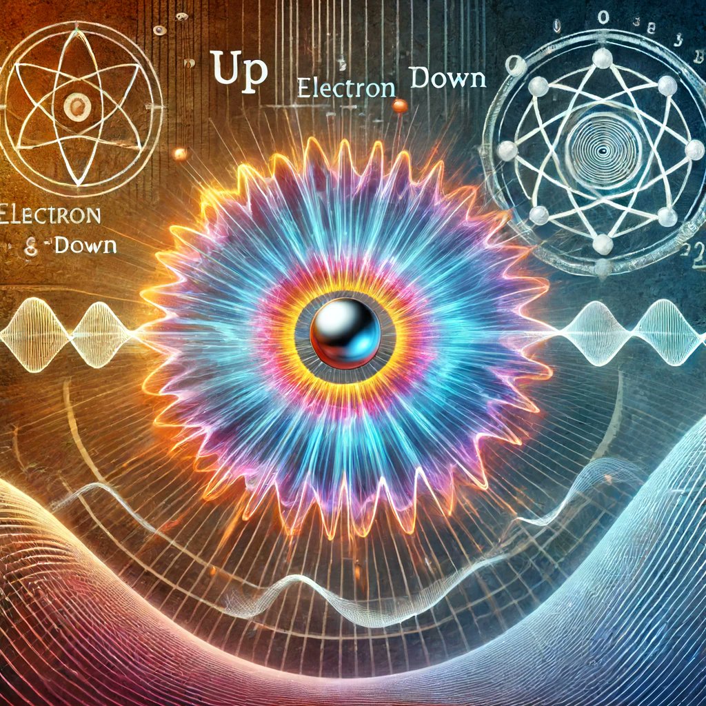 drew_ponder's tweet photo. #QuantumSpinTheory #ElectronVibrations #FrequencyWaveTheory #QuantumMechanics #SpinStateResonance #QuantumFields #QuantumPhysicsArt #Spintronics #QuantumTechnology #ScientificVisualization
Here is the illustrative image depicting the concept of electron spin through the lens of Frequency Wave Theory. The image visualizes the electron with its dynamic aura, distinct spin states, wave patterns, and quantum fields, combining scientific accuracy with artistic elements.