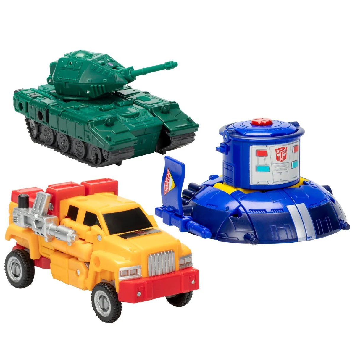 tfwiki's tweet image. Fresh from the distant planet GoBotron, it&apos;s Path Finder, Small Foot, and Treds! They got the original series logos and a new face for Small Foot! This set complements the existing Bug Bite &amp;amp; Road Ranger toys. (Plus Crasher, if you wanna be technical...) entertainmentearth.com/product/hsf965…