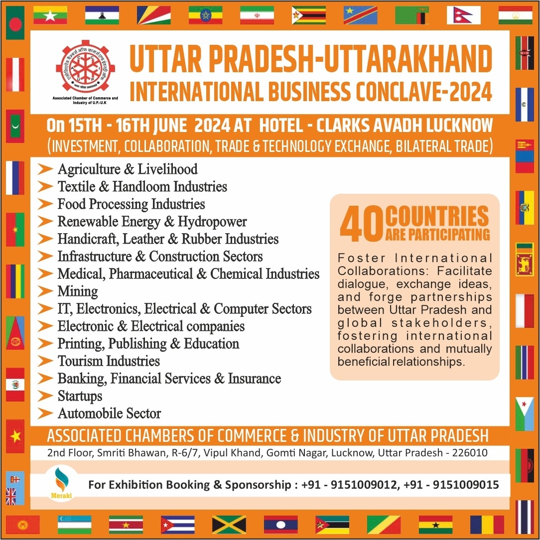 AssochamupUk's tweet photo. Excited for the Uttar Pradesh Uttarakhand International Business Conclave 2024 in just 2 days!  Join delegates from 40 countries as we explore groundbreaking opportunities in agriculture, mining, construction, engineering, and pharmaceuticals and many more.
#UPUIBC2024 #ASSOCHAM https://t.co/OqbPj1Hu0L