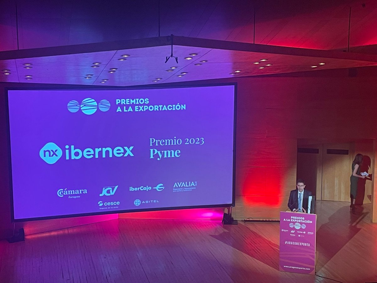 Enhorabuena a nuestro socio <a href="/Ibernex_es/">Ibernex</a> por el premio a la exportación 2024 de <a href="/camarazaragoza/">Cámara Zaragoza</a>