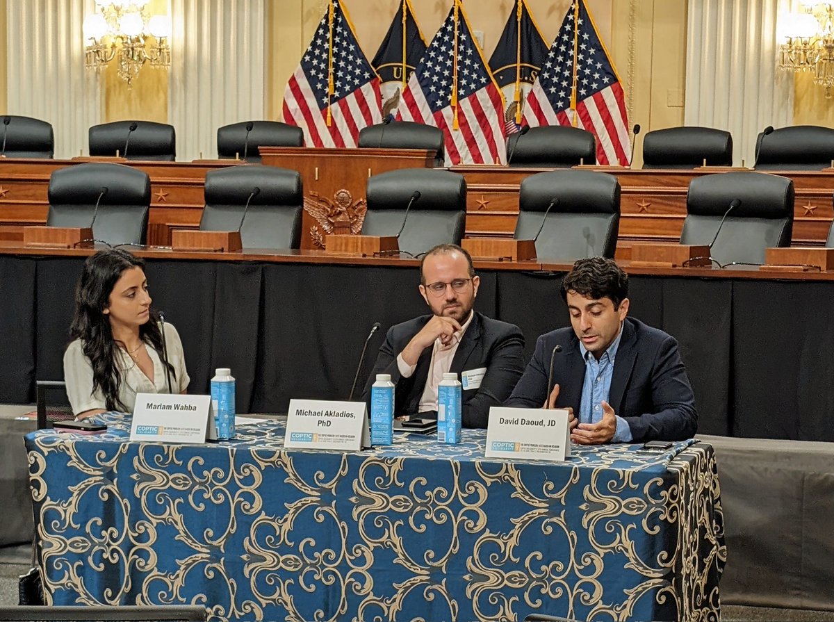 CoptSolidarity's tweet photo. Thanks to @michaelakladios @themariamwahba &amp; @DavidADaoud for an insightful presentation &amp; discussion on identity &amp; preservation of heritage. https://t.co/QcfTKVCmgS