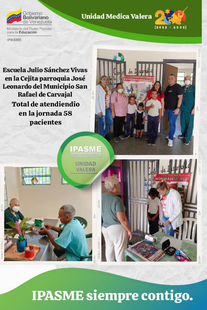 ipasmevalera1's tweet photo. Cumpliendo lineamientos de nuestro presidente Nicolás Maduro seguimos llevando la salud a las escuelas con el proyecto Socialista El IPASME VA A LA ESCUELA ...
@nicolasmaduro 
@_laavanzadora 
@mppeducacion 
@dcabellor 
@ipasmeoficialgob 
@yessenia.lara
@gerardomarquez4fpsuv https://t.co/iVdPL8XPuR