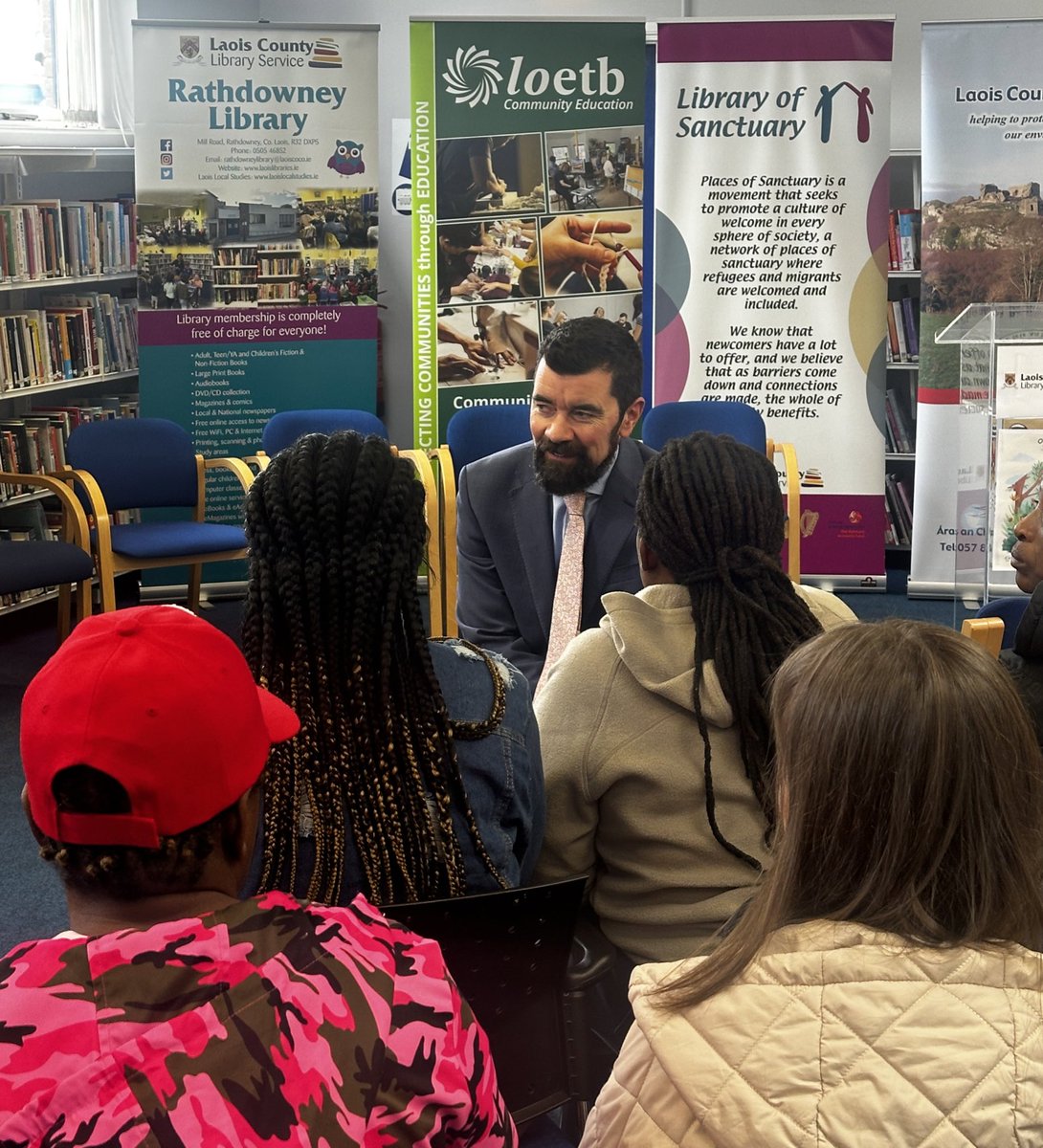 joefingalgreen's tweet photo. A really lovely evening in Rathdowney library to open the art exhibition celebrating Refugee Week in the town. 

Rathdowney is a superb example of a town that has embraced diversity &amp; is experiencing many positive benefits as a result. The turnout tonight is testament to that. https://t.co/msRYUHwXkw